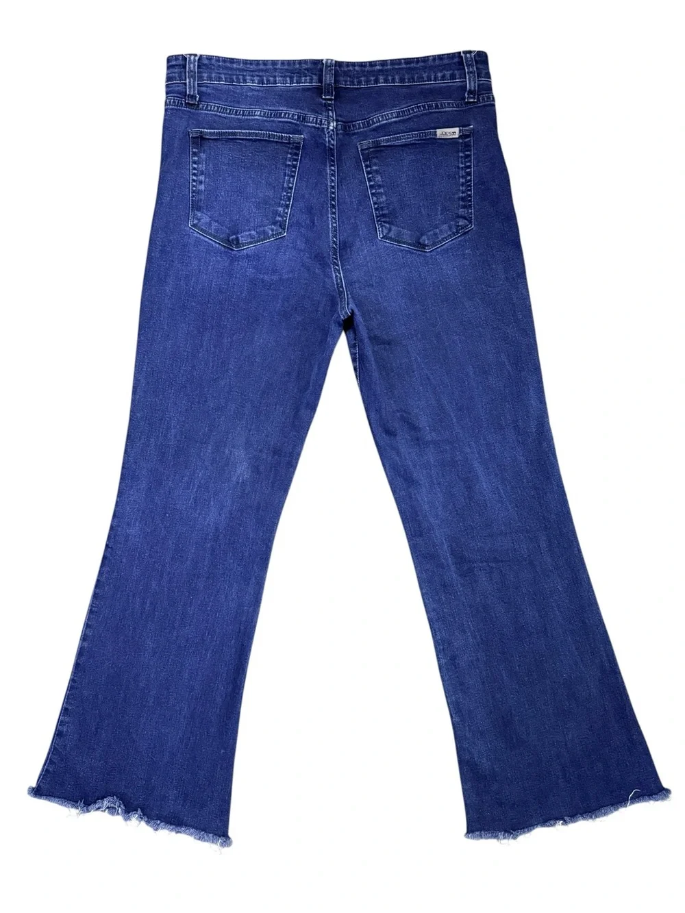 Joe’s Jeans High Rise Kick Flare Jeans Size 32 Dark Wash Raw Hem Stretch Denim